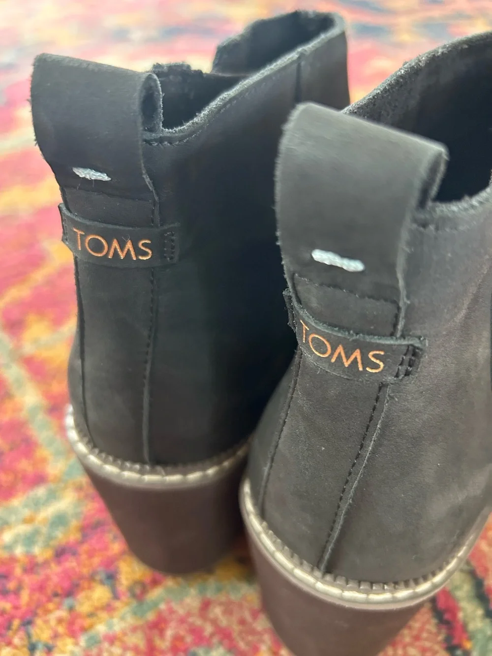 TOMS | Women’s Black Raven Wedge Water Resistant Ankle Boots Brown Platform 7.5